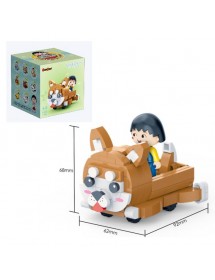 小丸子柴犬積木135件裝-回鏈功能車 CHIBI MARUKO CHAN Shiba Inu (pullback action blocks car)