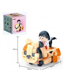 小丸子猫喵積木144件裝-回鏈功能車 CHIBI MARUKO CHAN Cat (pullback action blocks car)