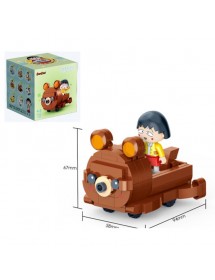 小丸子小熊積木135件裝-回鏈功能車 CHIBI MARUKO CHAN Bear (pullback action blocks car)