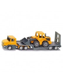 SIKU LOW LOADER WITH FRONT LOADER 平板拖車連鏟泥車