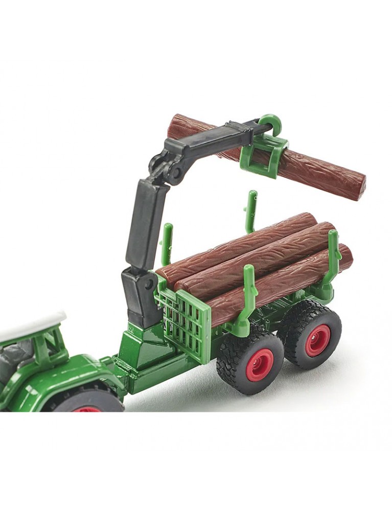 SIKU FENDT WITH FORESTRY TRAILER 拖拉機拖車與林業 SIKU FENDT WITH FORESTRY TRAILER 拖拉機拖車與林業