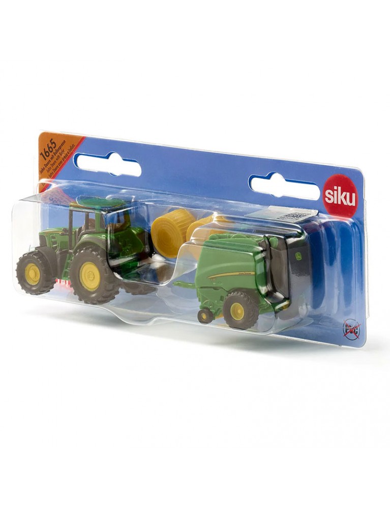 SIKU JOHN DEERE TRACTOR WITH ROUND BALER 拖拉車連捆壓機 SIKU JOHN DEERE TRACTOR WITH ROUND BALER 拖拉車連捆壓機