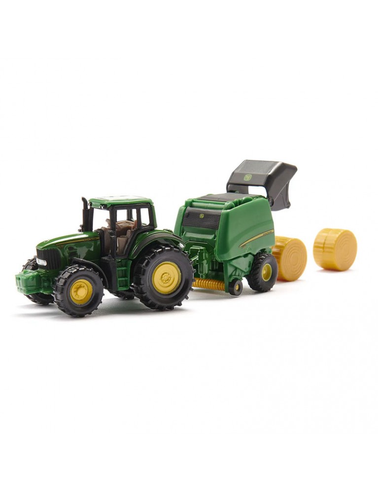SIKU JOHN DEERE TRACTOR WITH ROUND BALER 拖拉車連捆壓機 SIKU JOHN DEERE TRACTOR WITH ROUND BALER 拖拉車連捆壓機