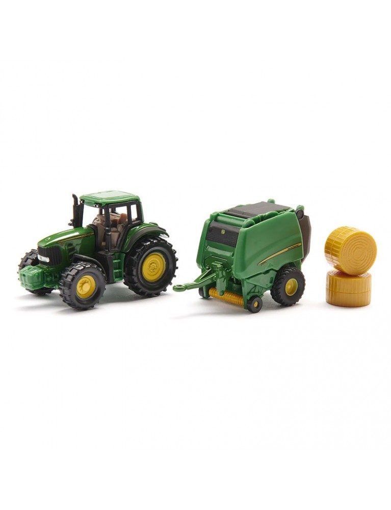 SIKU JOHN DEERE TRACTOR WITH ROUND BALER 拖拉車連捆壓機 SIKU JOHN DEERE TRACTOR WITH ROUND BALER 拖拉車連捆壓機