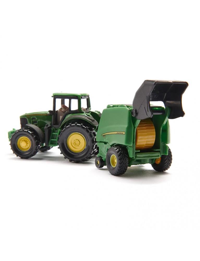 SIKU JOHN DEERE TRACTOR WITH ROUND BALER 拖拉車連捆壓機 SIKU JOHN DEERE TRACTOR WITH ROUND BALER 拖拉車連捆壓機