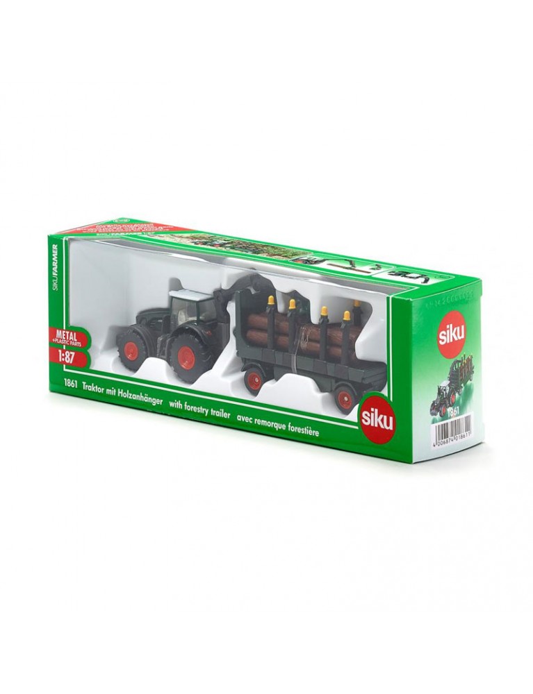 SIKU 1:87 FENDT WITH FORESTRY TRAILER 芬特沃森林拖卡運輸車 SIKU 1:87 FENDT WITH FORESTRY TRAILER 芬特沃森林拖卡運輸車