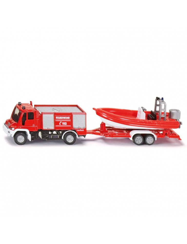 SIKU 1:87 UNIMOG FIRE ENGINE WITH BOAT 烏尼莫克消防車乘船 SIKU 1:87 UNIMOG FIRE ENGINE WITH BOAT 烏尼莫克消防車乘船