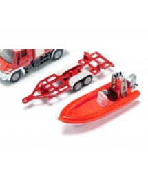 SIKU 1:87 UNIMOG FIRE ENGINE WITH BOAT 烏尼莫克消防車乘船
