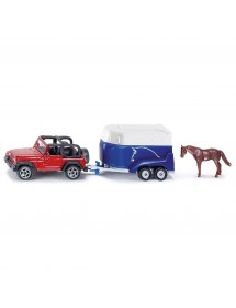 SIKU 1:55 JEEP WITH HORSE TRAILER 越野車與馬拖車
