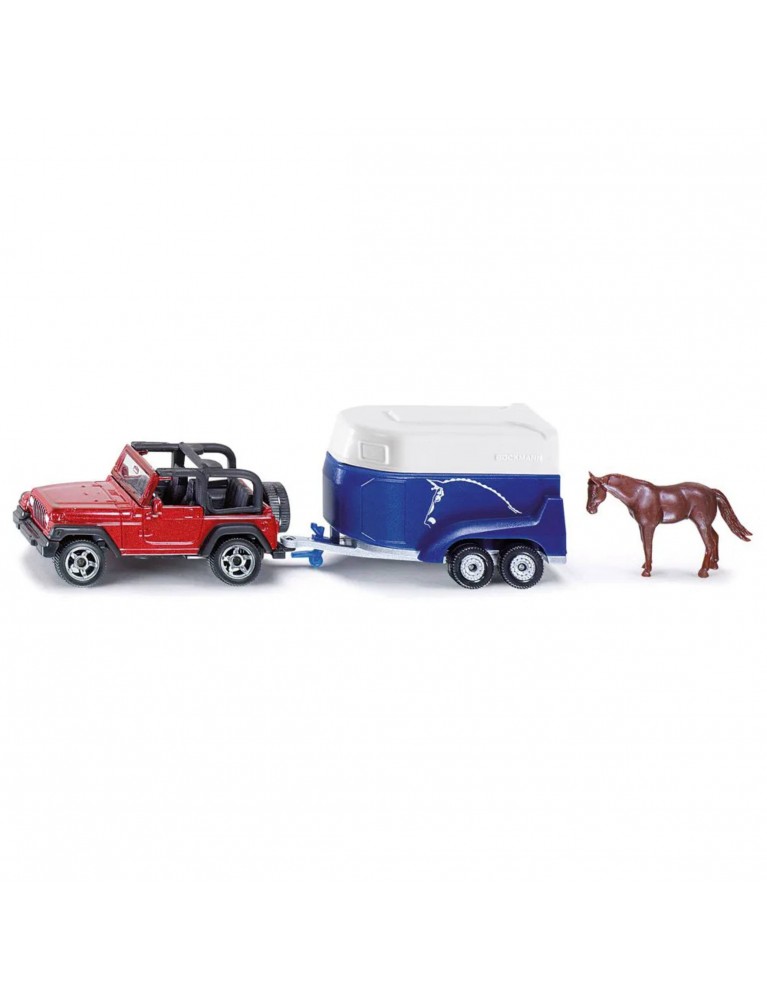 SIKU 1:55 JEEP WITH HORSE TRAILER 越野車與馬拖車 SIKU 1:55 JEEP WITH HORSE TRAILER 越野車與馬拖車