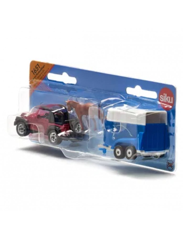 SIKU 1:55 JEEP WITH HORSE TRAILER 越野車與馬拖車 SIKU 1:55 JEEP WITH HORSE TRAILER 越野車與馬拖車