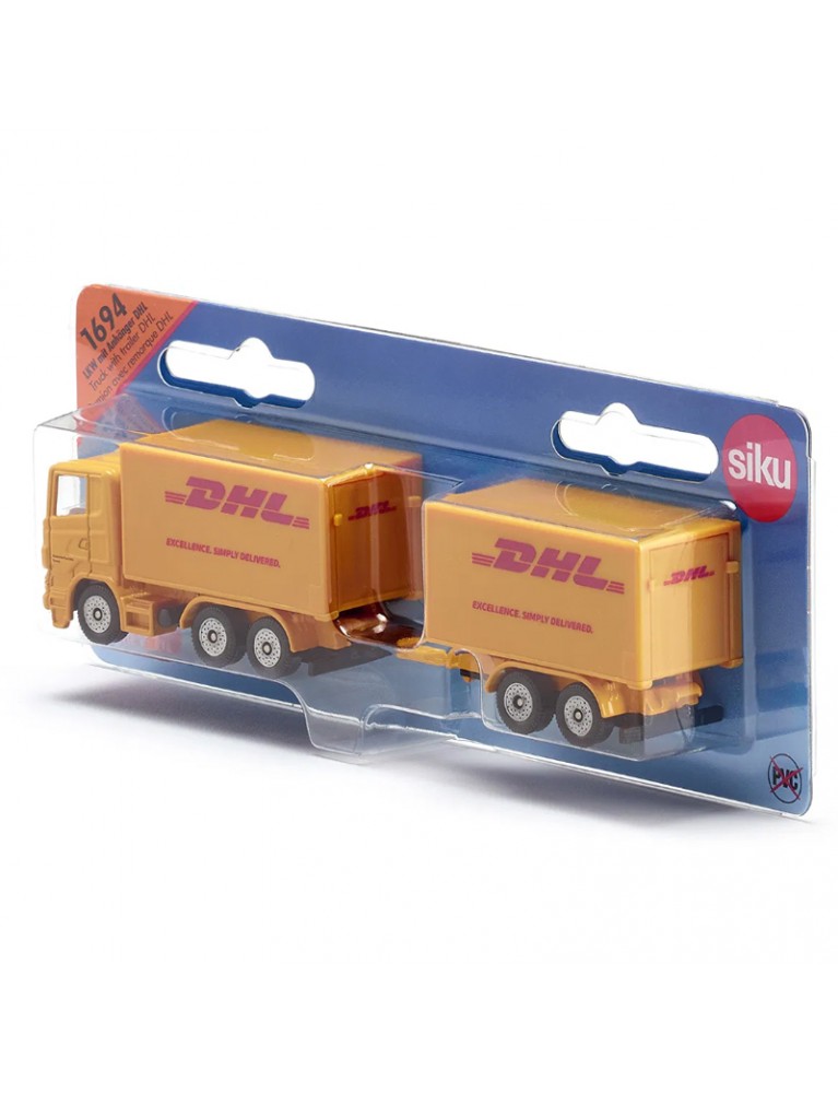 SIKU DHL TRUCK WITH TRAILER DHL快遞貨車 SIKU DHL TRUCK WITH TRAILER DHL快遞貨車