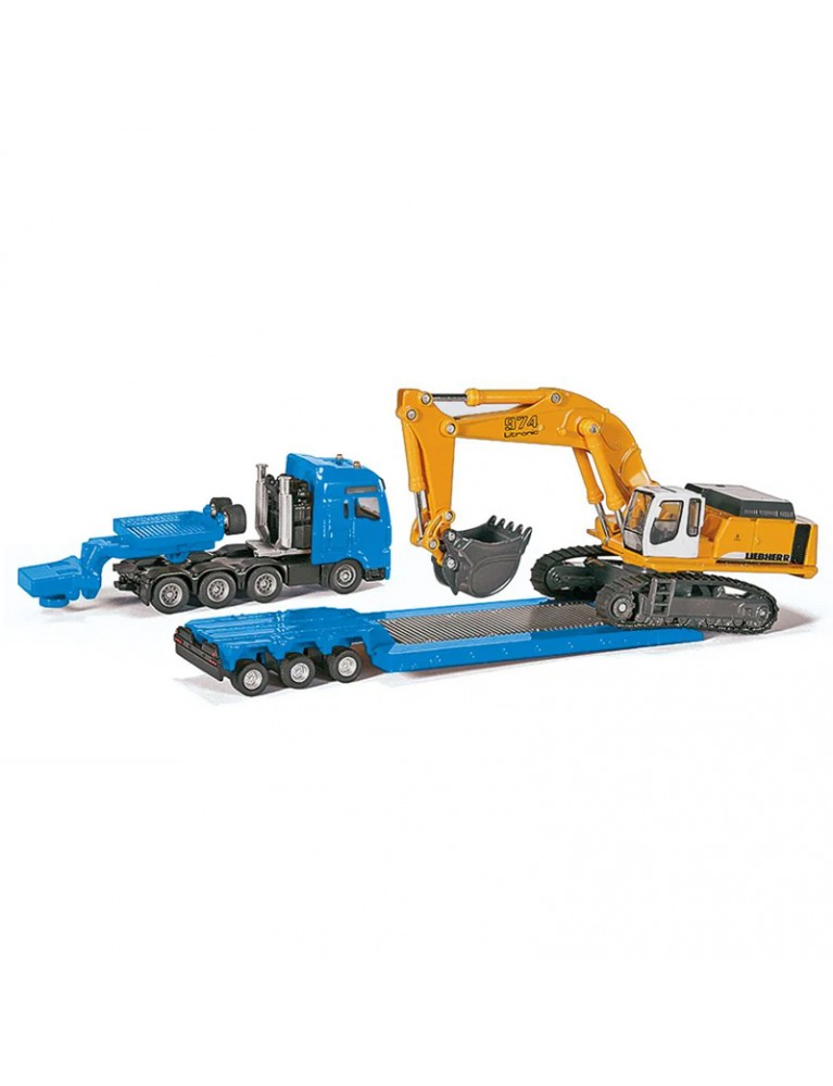 SIKU 1:87 MAN HEAVY HAULAGE TRANSPORTER WITH LIEBHERR EXCAVATOR 重型拖運轉運與平板拖車 SIKU 1:87 MAN HEAVY HAULAGE TRANSPORTER WITH LIEBHERR EXCAVATOR 重型拖運轉運與平板拖車
