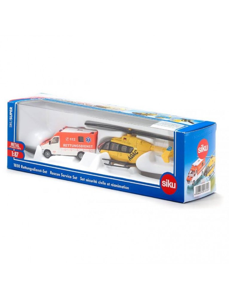 SIKU 1:87 RESCUE SERVICE SET 救援服務車和直昇機 SIKU 1:87 RESCUE SERVICE SET 救援服務車和直昇機