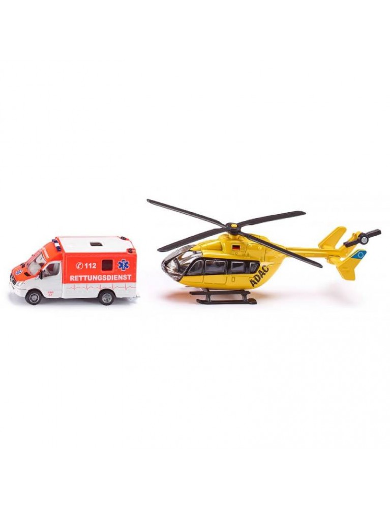 SIKU 1:87 RESCUE SERVICE SET 救援服務車和直昇機 SIKU 1:87 RESCUE SERVICE SET 救援服務車和直昇機
