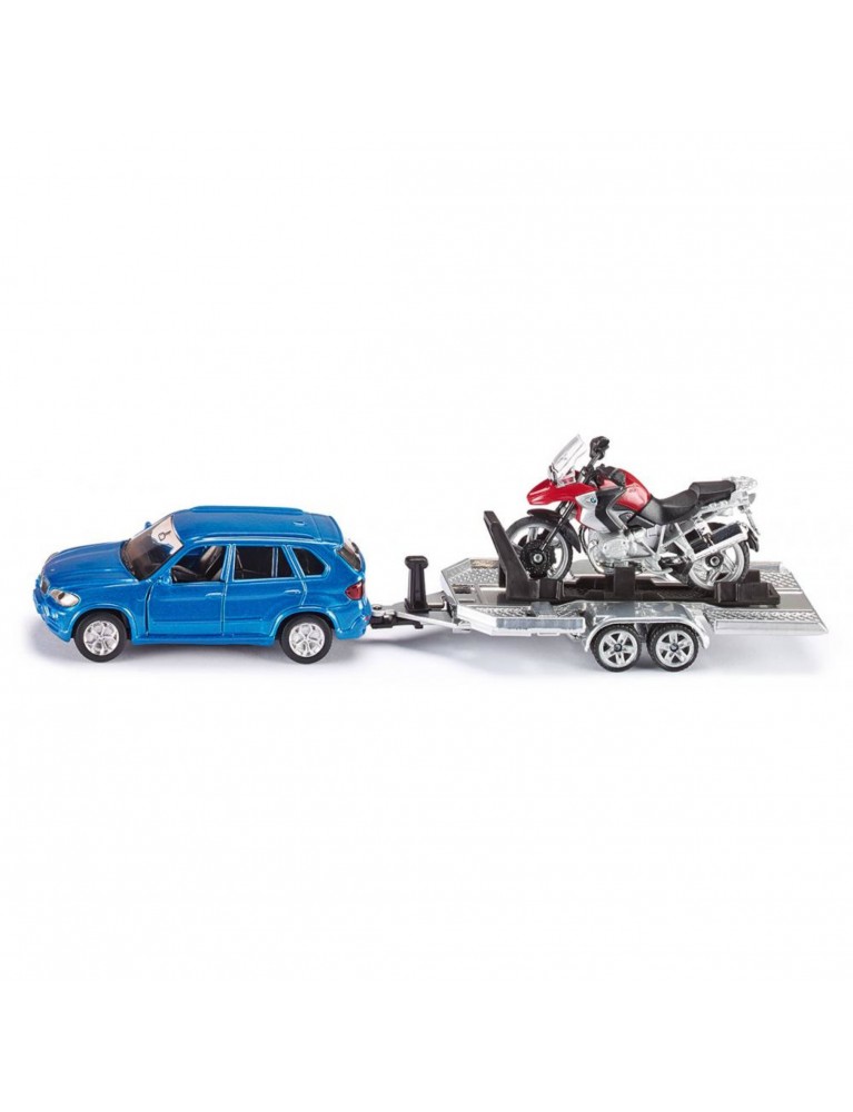SIKU 1:50 CAR WITH MOTOR BIKE AND TRAILER 私家車連拖架及電單車 SIKU 1:50 CAR WITH MOTOR BIKE AND TRAILER 私家車連拖架及電單車