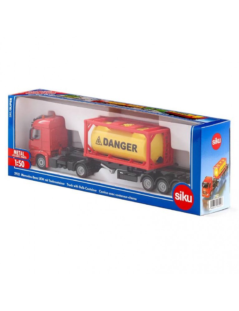 SIKU 1:50 MERCEDES-BENZ TRUCK WITH TANK CONTAINER 平治拖架車連儲存缸 SIKU 1:50 MERCEDES-BENZ TRUCK WITH TANK CONTAINER 平治拖架車連儲存缸